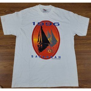 Vintage Atlanta Olympics 1996 Savannah Yachting Events T-shirt Mens Large NEW